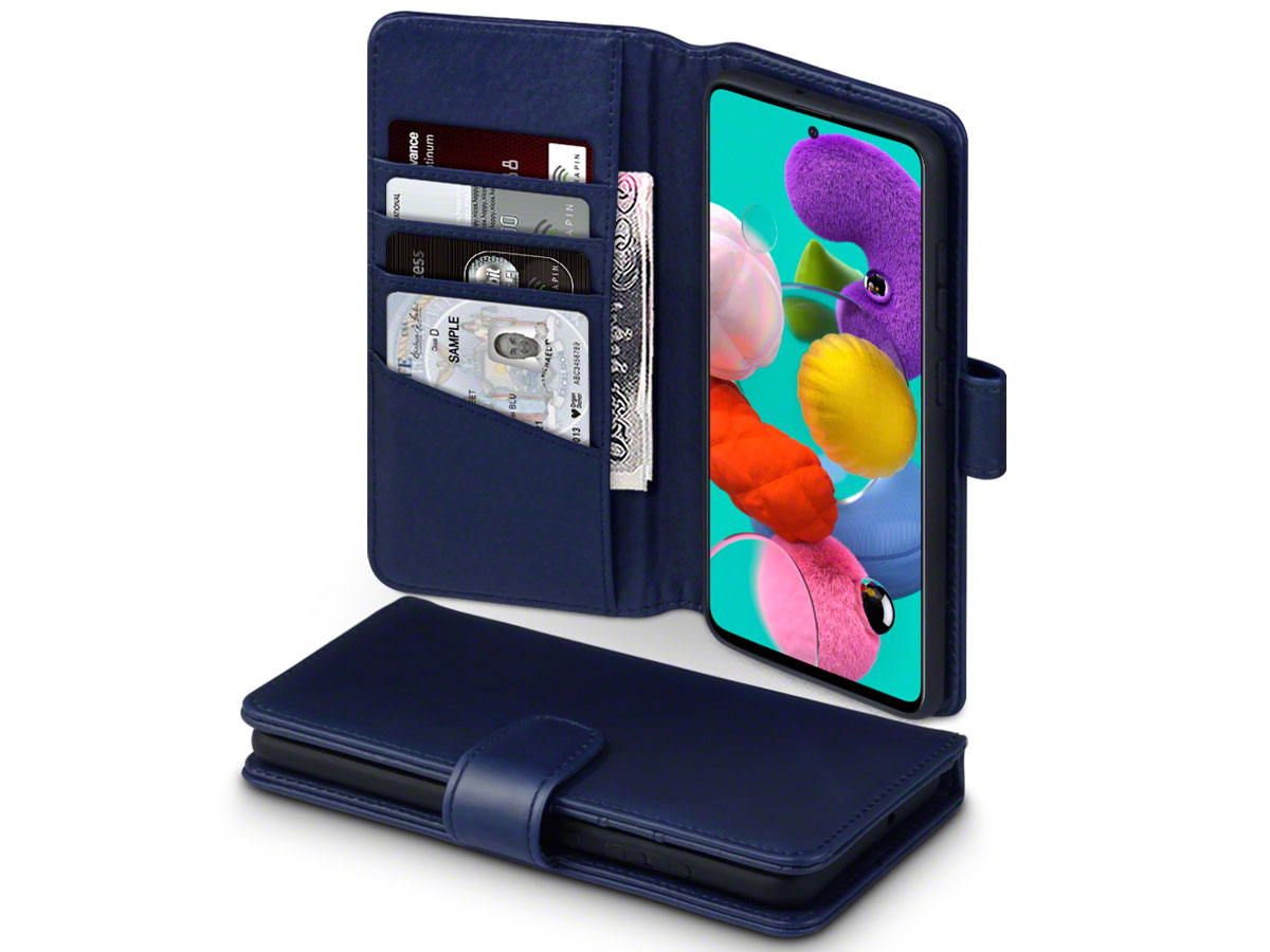 CaseBoutique Wallet Case Blauw Leer - Samsung Galaxy A51 hoesje