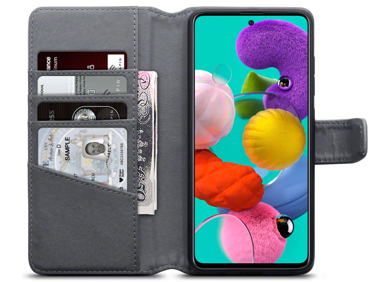 CaseBoutique Wallet Case Grijs Leer - Samsung Galaxy A51 hoesje