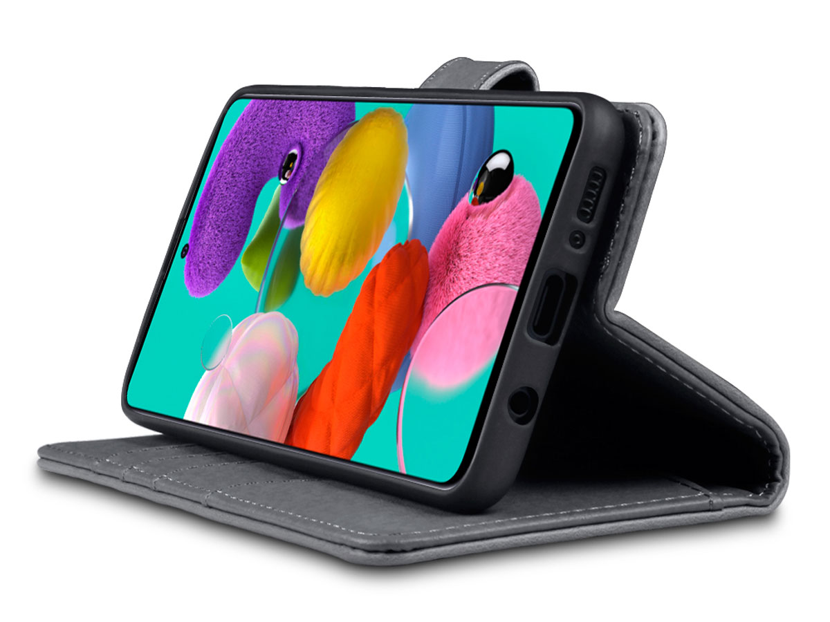 CaseBoutique Wallet Case Grijs Leer - Samsung Galaxy A51 hoesje