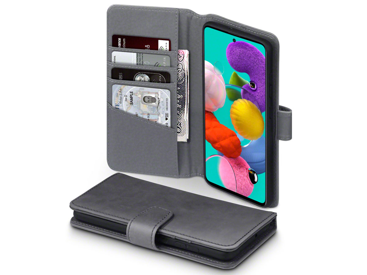 CaseBoutique Wallet Case Grijs Leer - Samsung Galaxy A51 hoesje