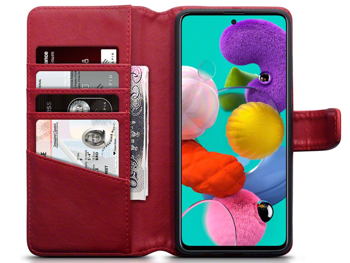 CaseBoutique Wallet Case Rood Leer - Samsung Galaxy A51 hoesje