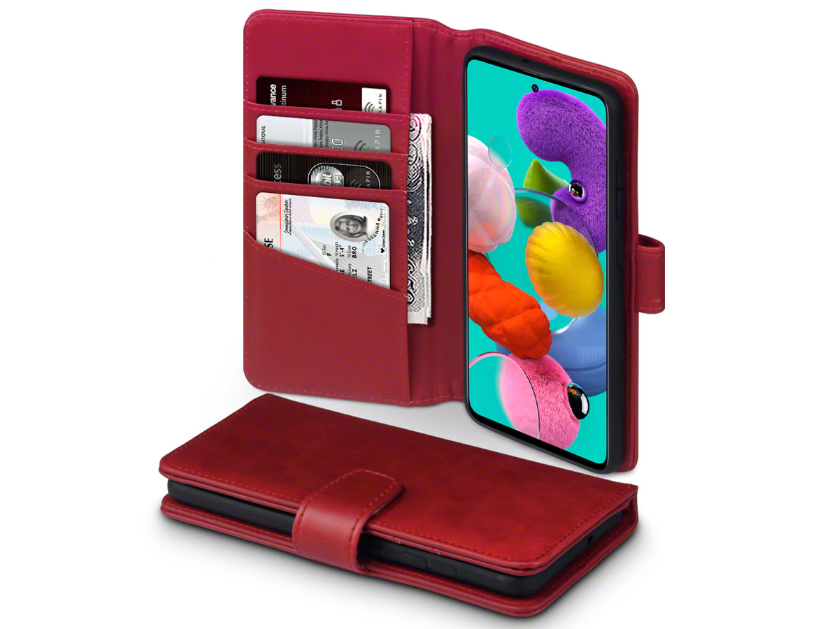 CaseBoutique Wallet Case Rood Leer - Samsung Galaxy A51 hoesje