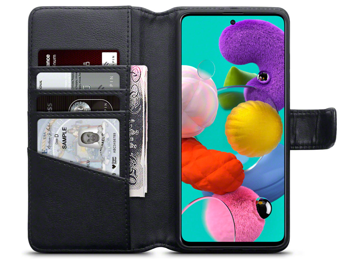 CaseBoutique Wallet Case Zwart Leer - Samsung Galaxy A51 hoesje