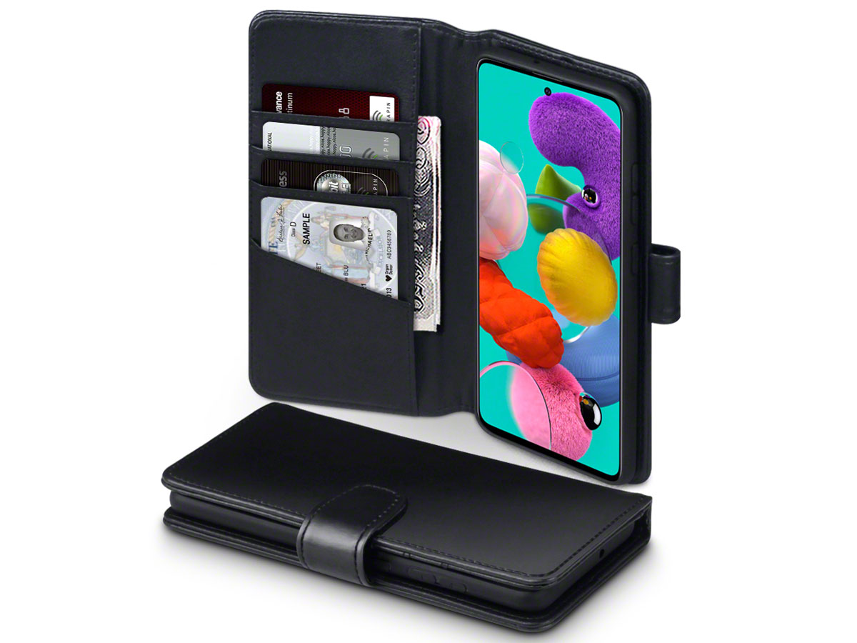 CaseBoutique Wallet Case Zwart Leer - Samsung Galaxy A51 hoesje