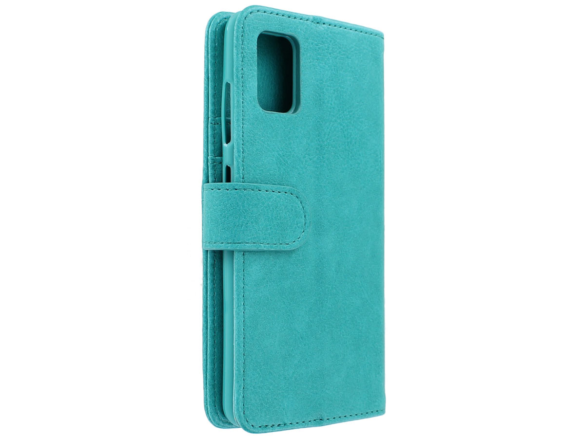 Book Case met Ritsvakje Turquoise - Samsung Galaxy A51 hoesje