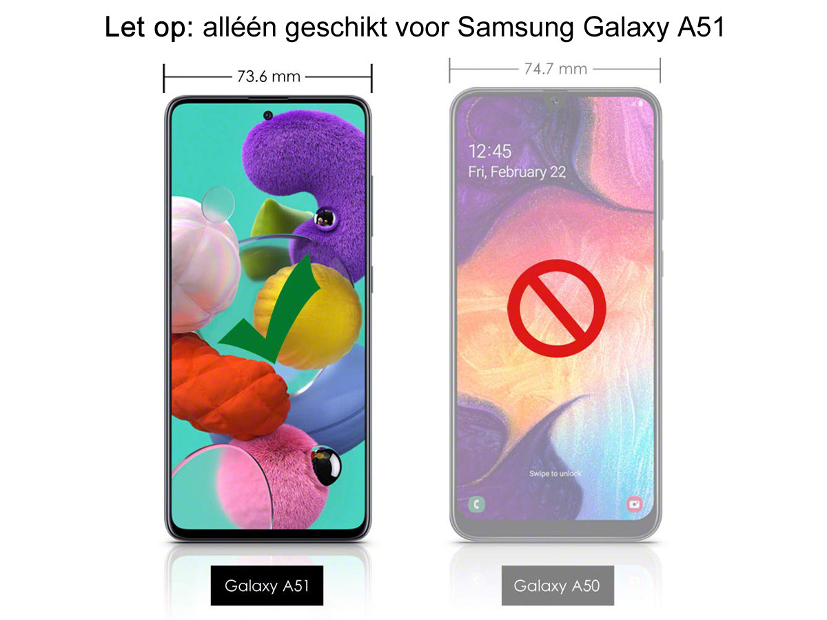 Glitsie Zip Case met Rits Zwart - Samsung Galaxy A51 hoesje