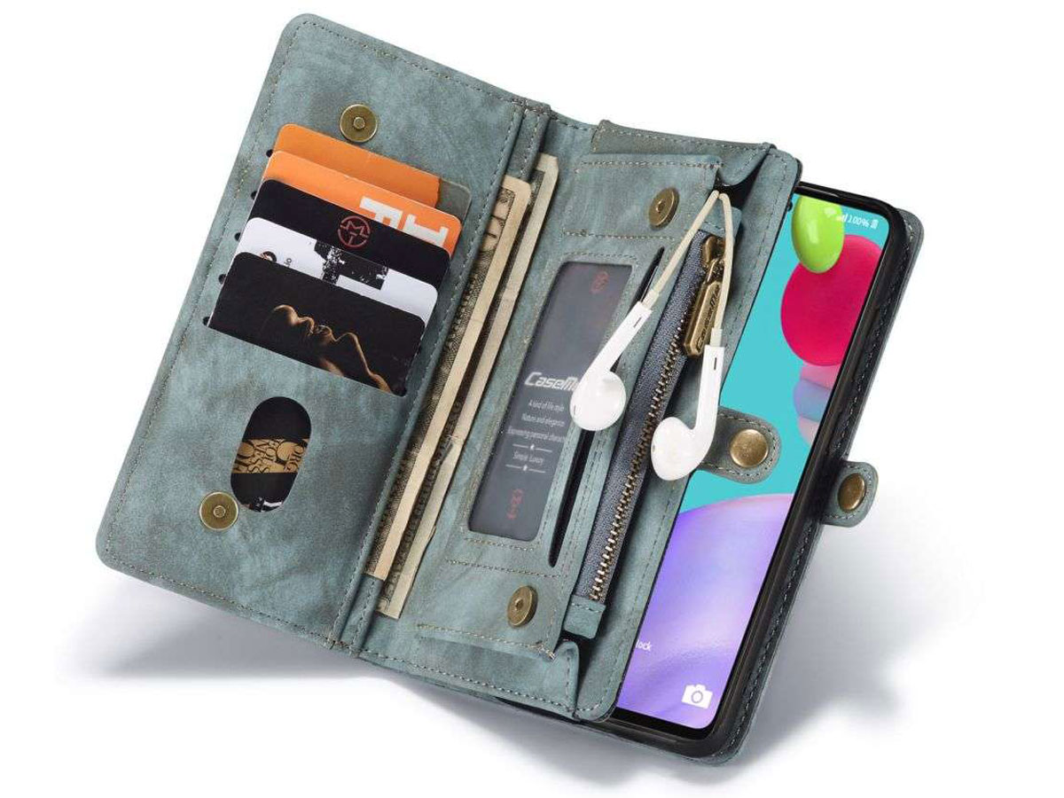 CaseMe 2in1 Wallet Ritsvak Case Blauw - Samsung Galaxy A52/A52s Hoesje