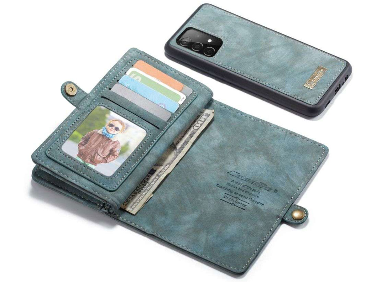CaseMe 2in1 Wallet Ritsvak Case Blauw - Samsung Galaxy A52/A52s Hoesje