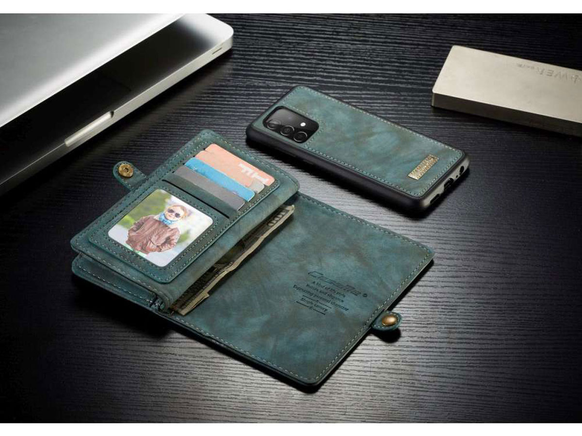 CaseMe 2in1 Wallet Ritsvak Case Blauw - Samsung Galaxy A52/A52s Hoesje