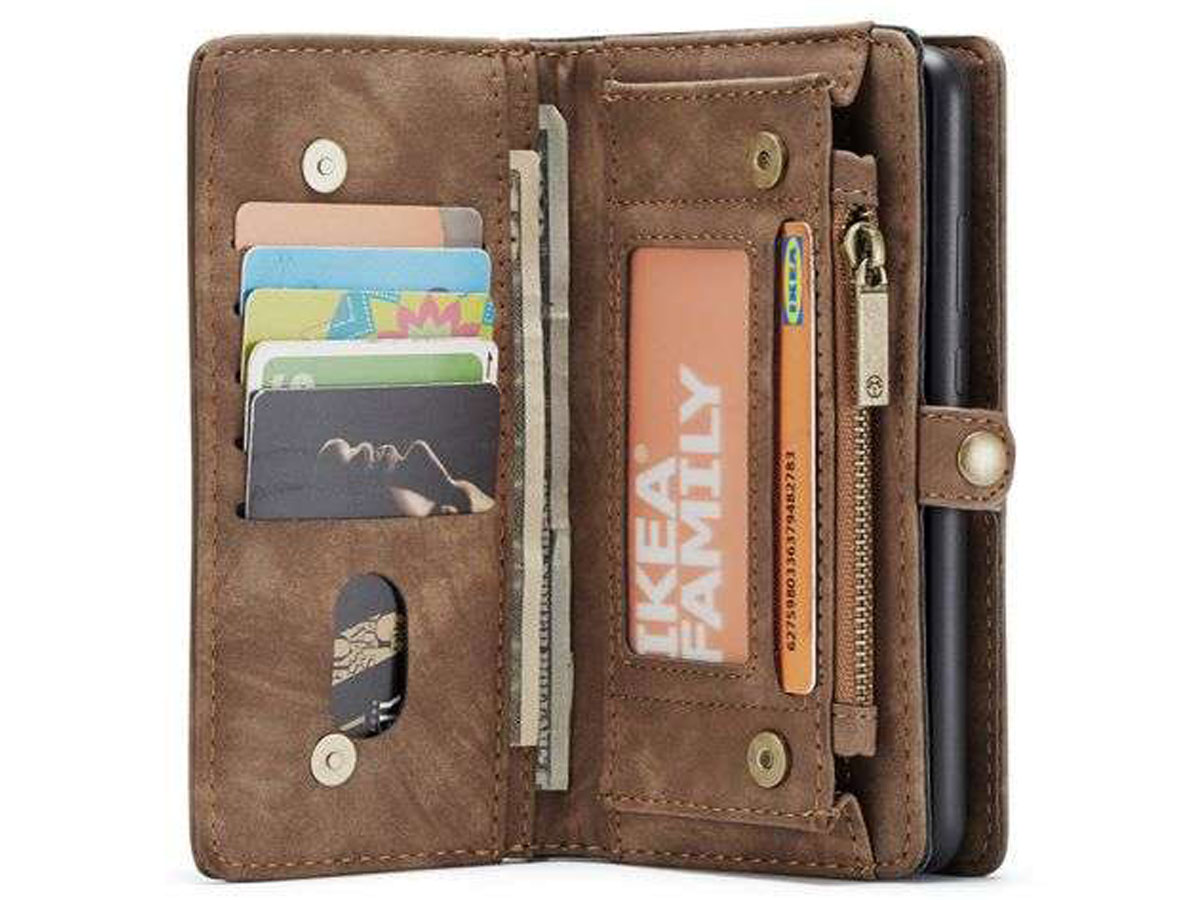 CaseMe 2in1 Wallet Ritsvak Case Bruin - Samsung Galaxy A52/A52s Hoesje