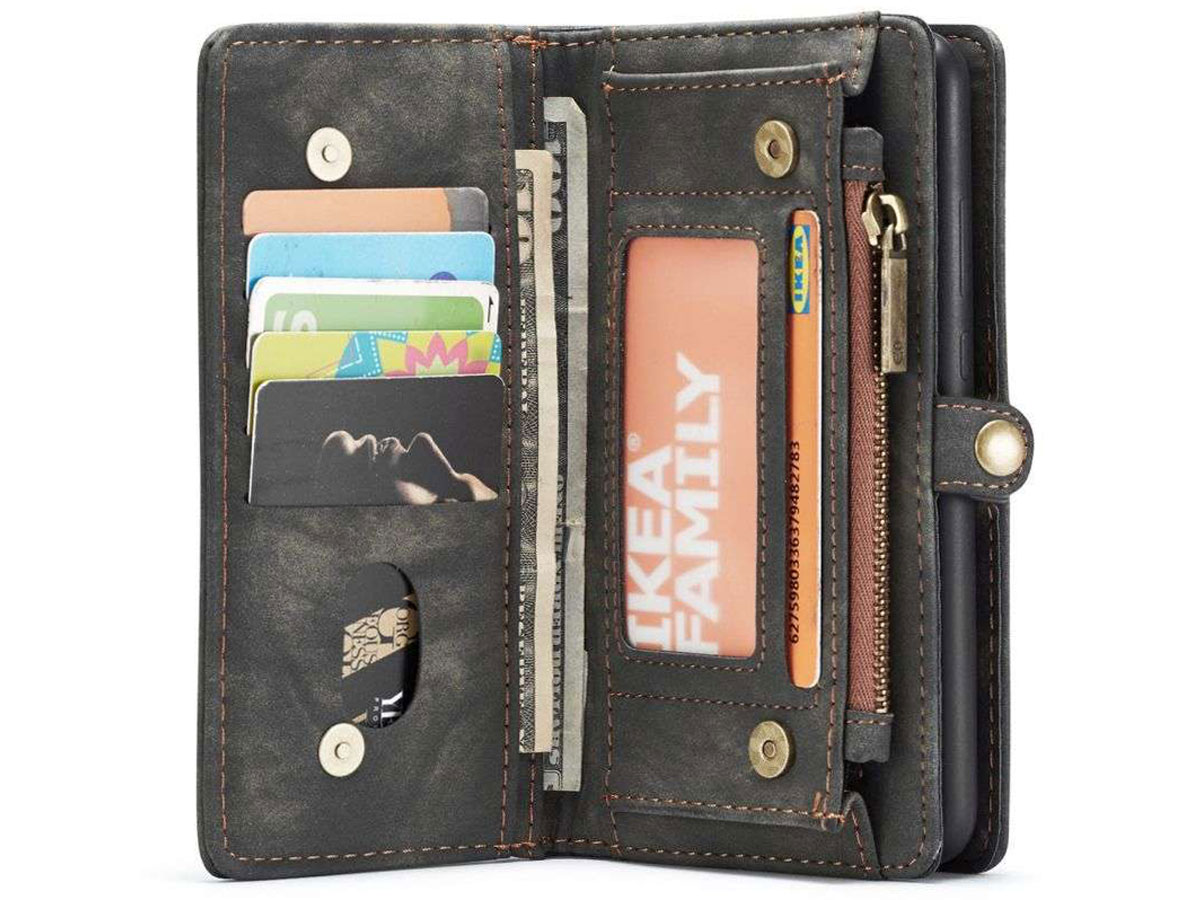 CaseMe 2in1 Wallet Ritsvak Case Zwart - Samsung Galaxy A52/A52s Hoesje