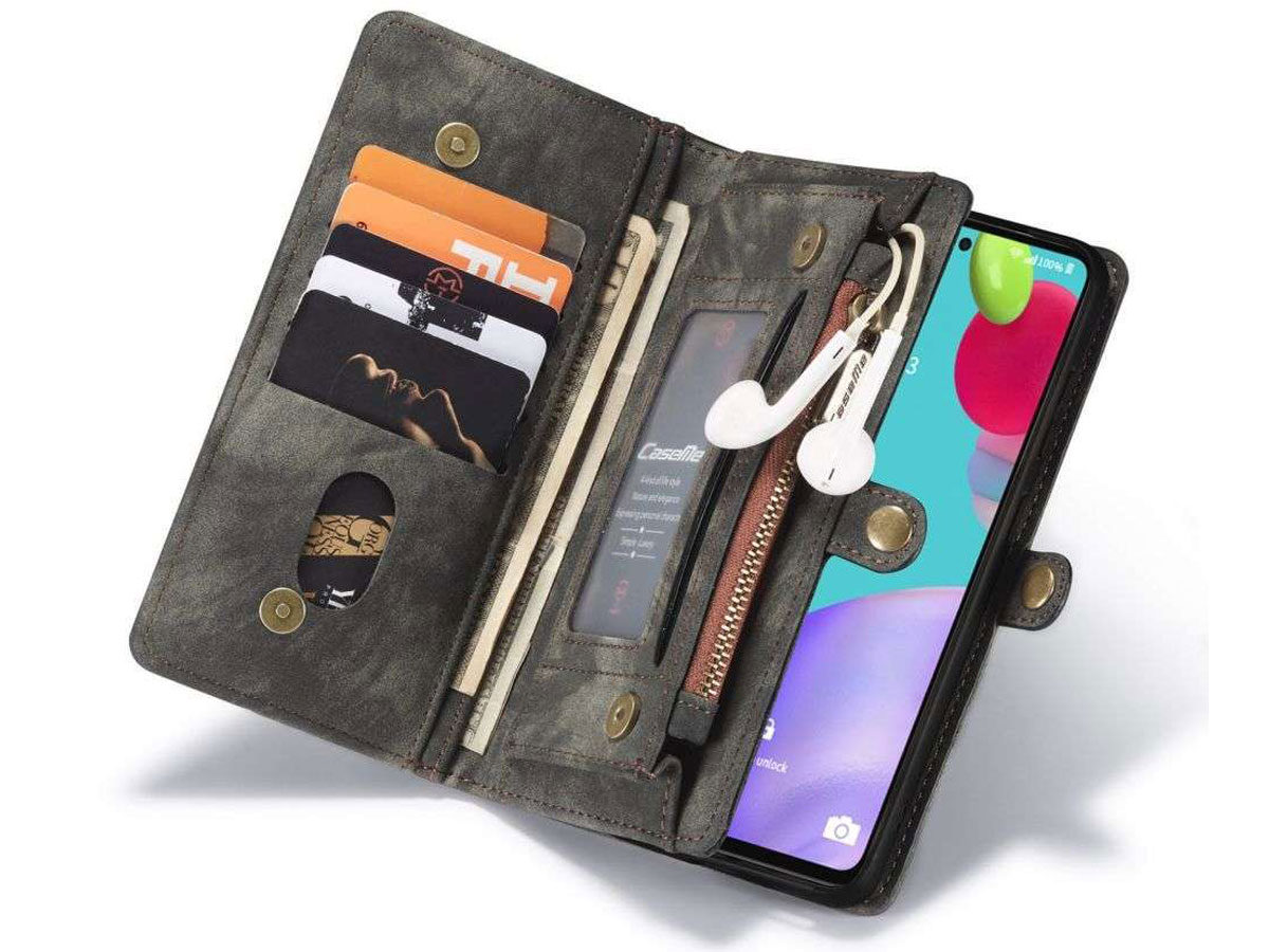 CaseMe 2in1 Wallet Ritsvak Case Zwart - Samsung Galaxy A52/A52s Hoesje