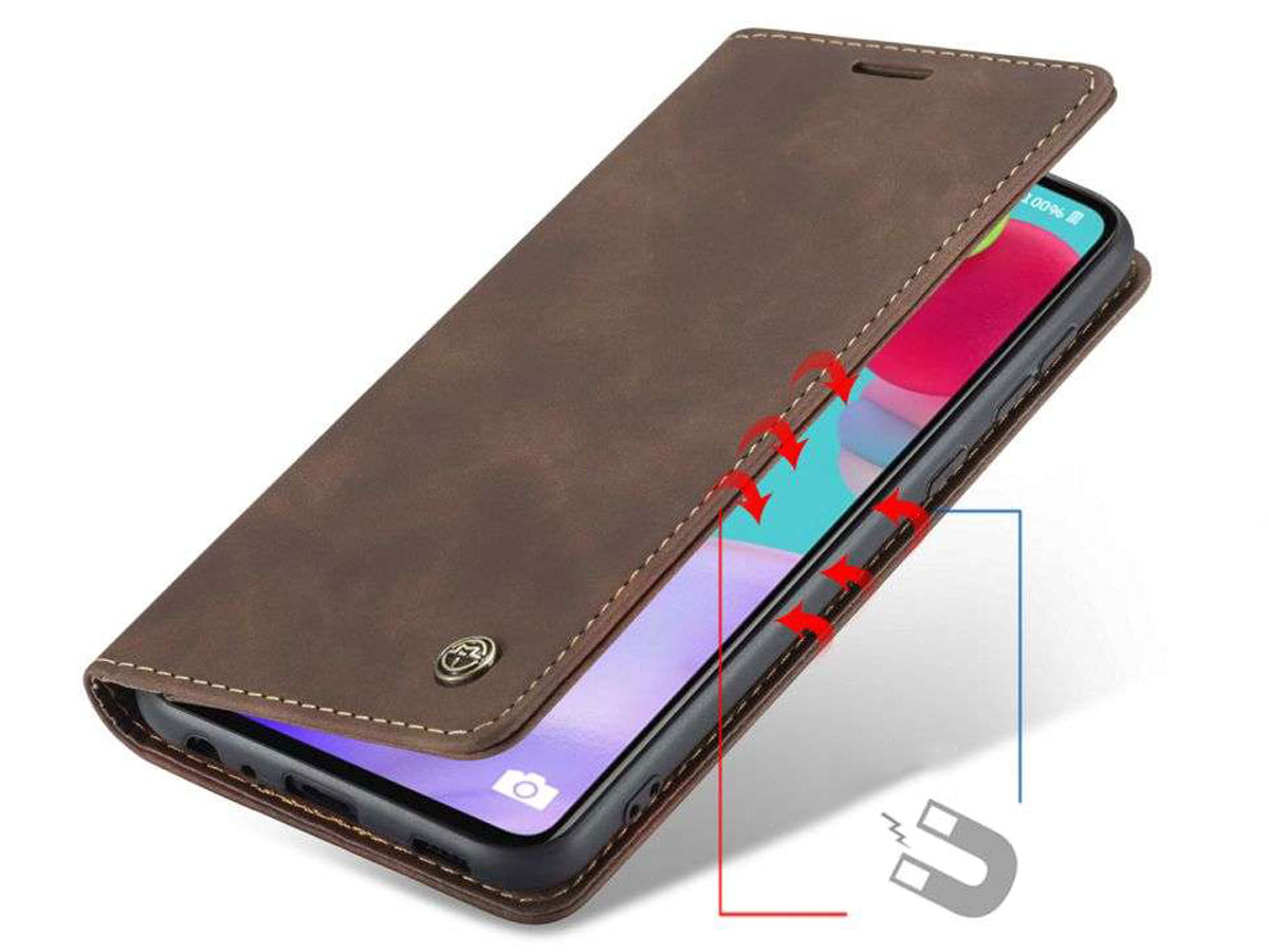 CaseMe Vintage BookCase Bruin - Samsung Galaxy A52/A52s hoesje