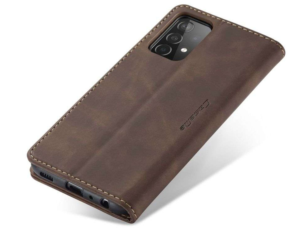 CaseMe Vintage BookCase Bruin - Samsung Galaxy A52/A52s hoesje