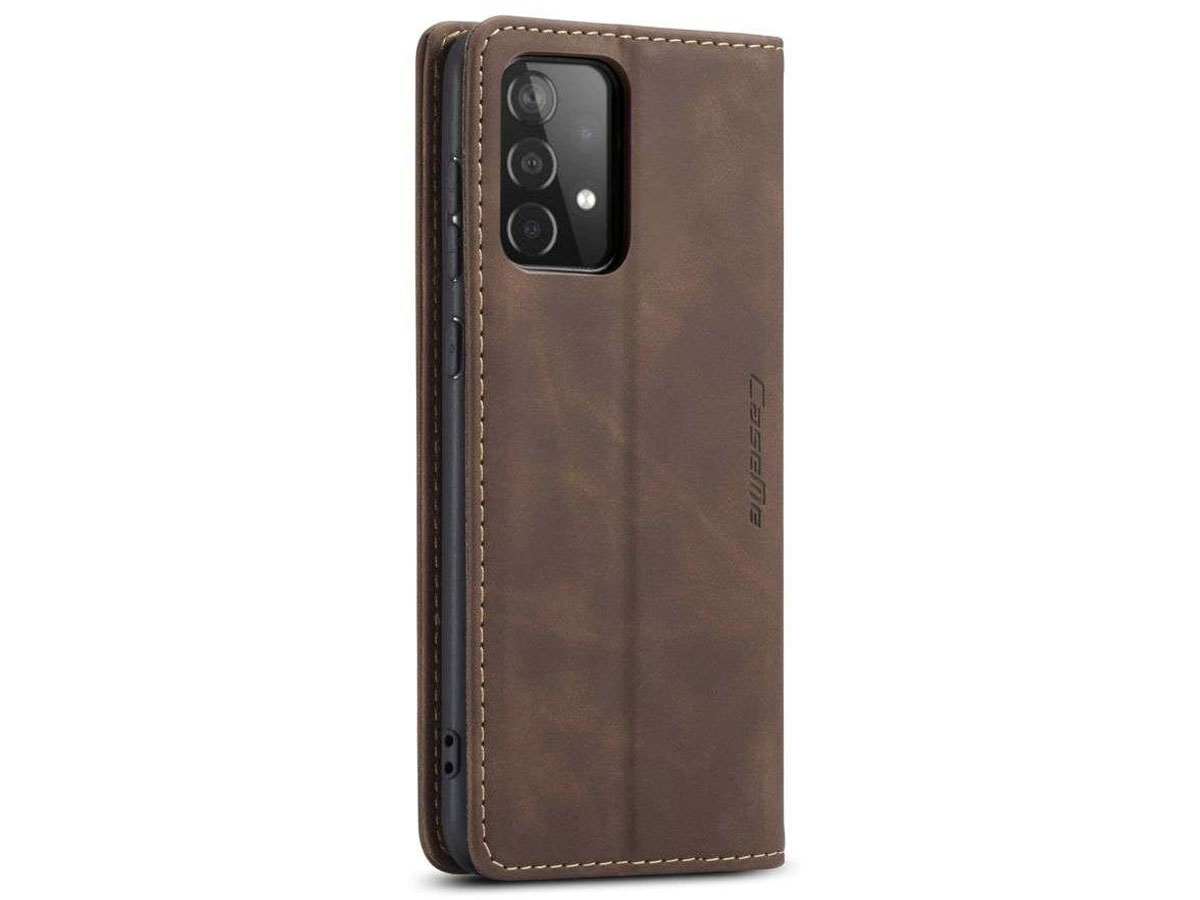 CaseMe Vintage BookCase Bruin - Samsung Galaxy A52/A52s hoesje