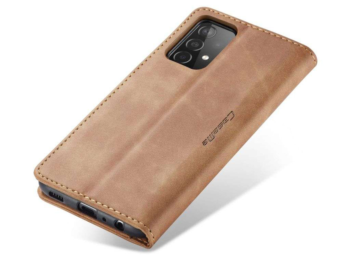 CaseMe Vintage BookCase Tan - Samsung Galaxy A52/A52s hoesje