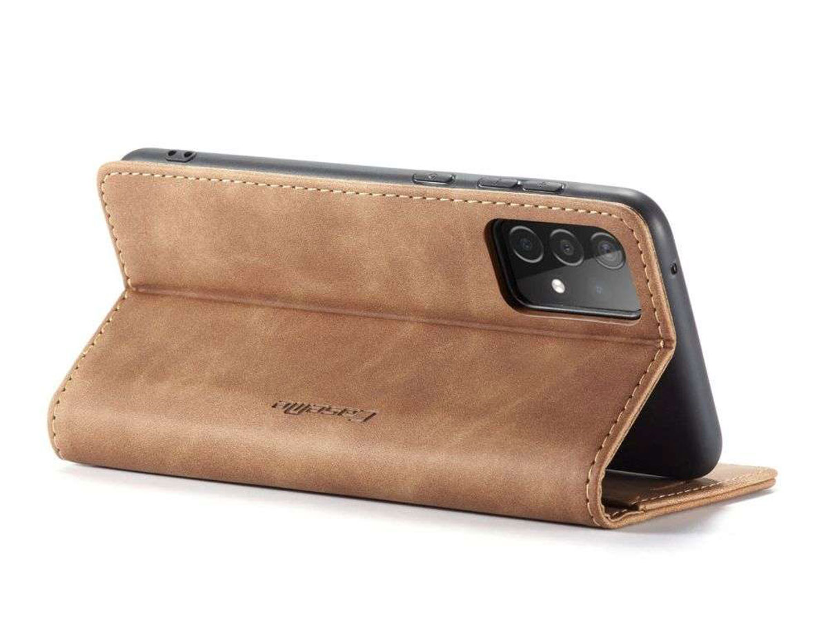 CaseMe Vintage BookCase Tan - Samsung Galaxy A52/A52s hoesje