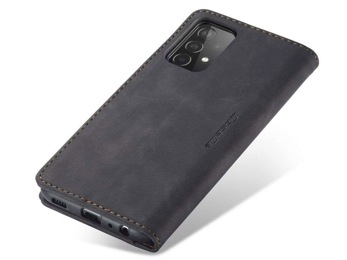 CaseMe Vintage BookCase Zwart - Samsung Galaxy A52/A52s hoesje