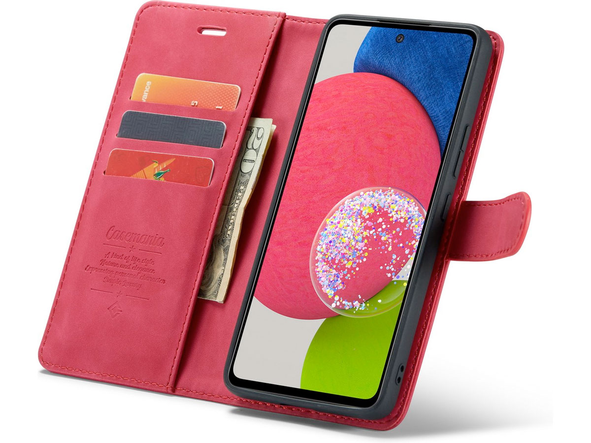 CaseMe 2in1 Magnetic Bookcase Fuchsia - Samsung Galaxy A53 Hoesje