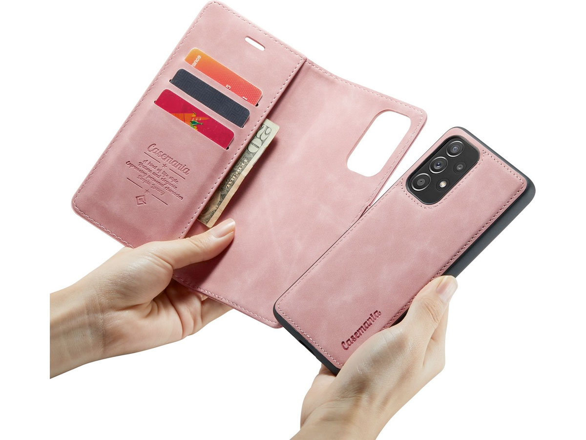 CaseMe 2in1 Magnetic Bookcase Roze - Samsung Galaxy A53 Hoesje