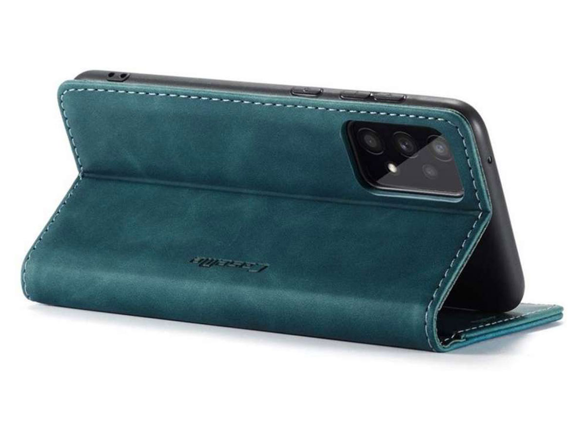 CaseMe Vintage BookCase Blauw - Samsung Galaxy A53 hoesje