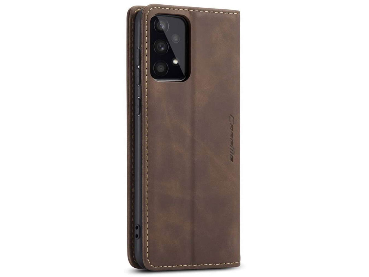 CaseMe Vintage BookCase Bruin - Samsung Galaxy A53 hoesje