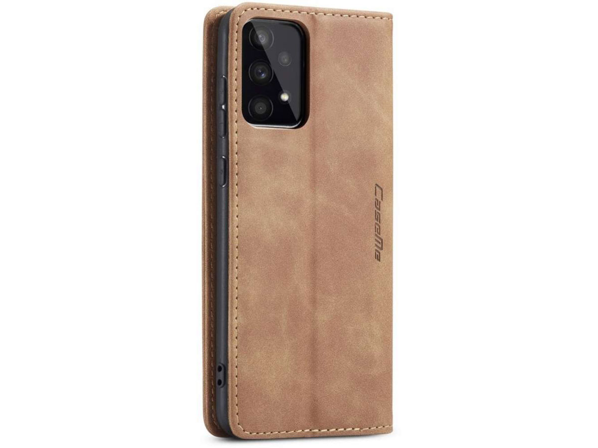 CaseMe Vintage BookCase Tan - Samsung Galaxy A53 hoesje