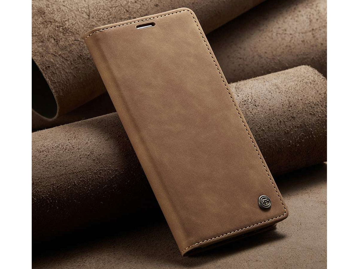 CaseMe Vintage BookCase Tan - Samsung Galaxy A53 hoesje