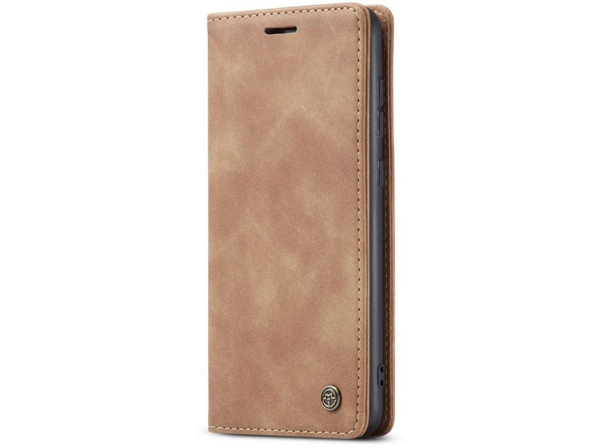 CaseMe Vintage BookCase Tan - Samsung Galaxy A53 hoesje