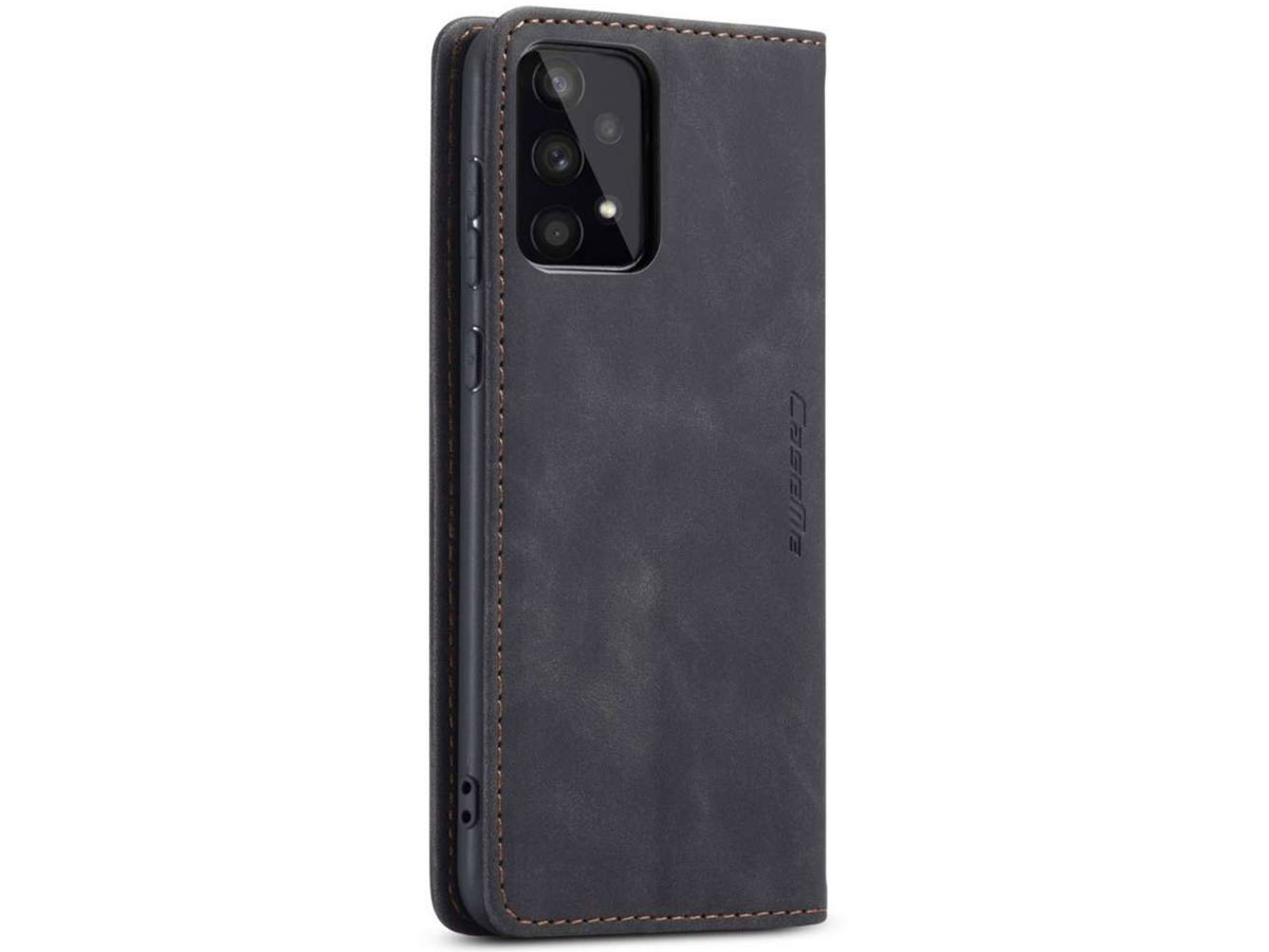 CaseMe Vintage BookCase Zwart - Samsung Galaxy A53 hoesje