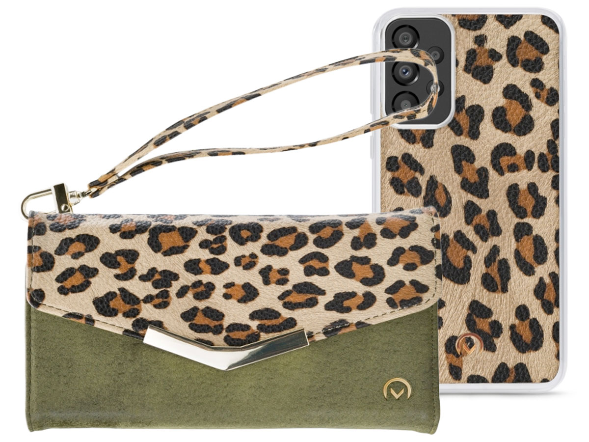 Mobilize 2in1 Clutch Case Green Leopard - Samsung Galaxy A53 Hoesje