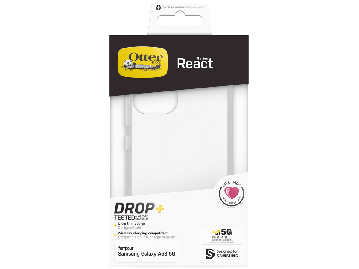 Otterbox React Rugged Case Clear - Samsung Galaxy A53 hoesje
