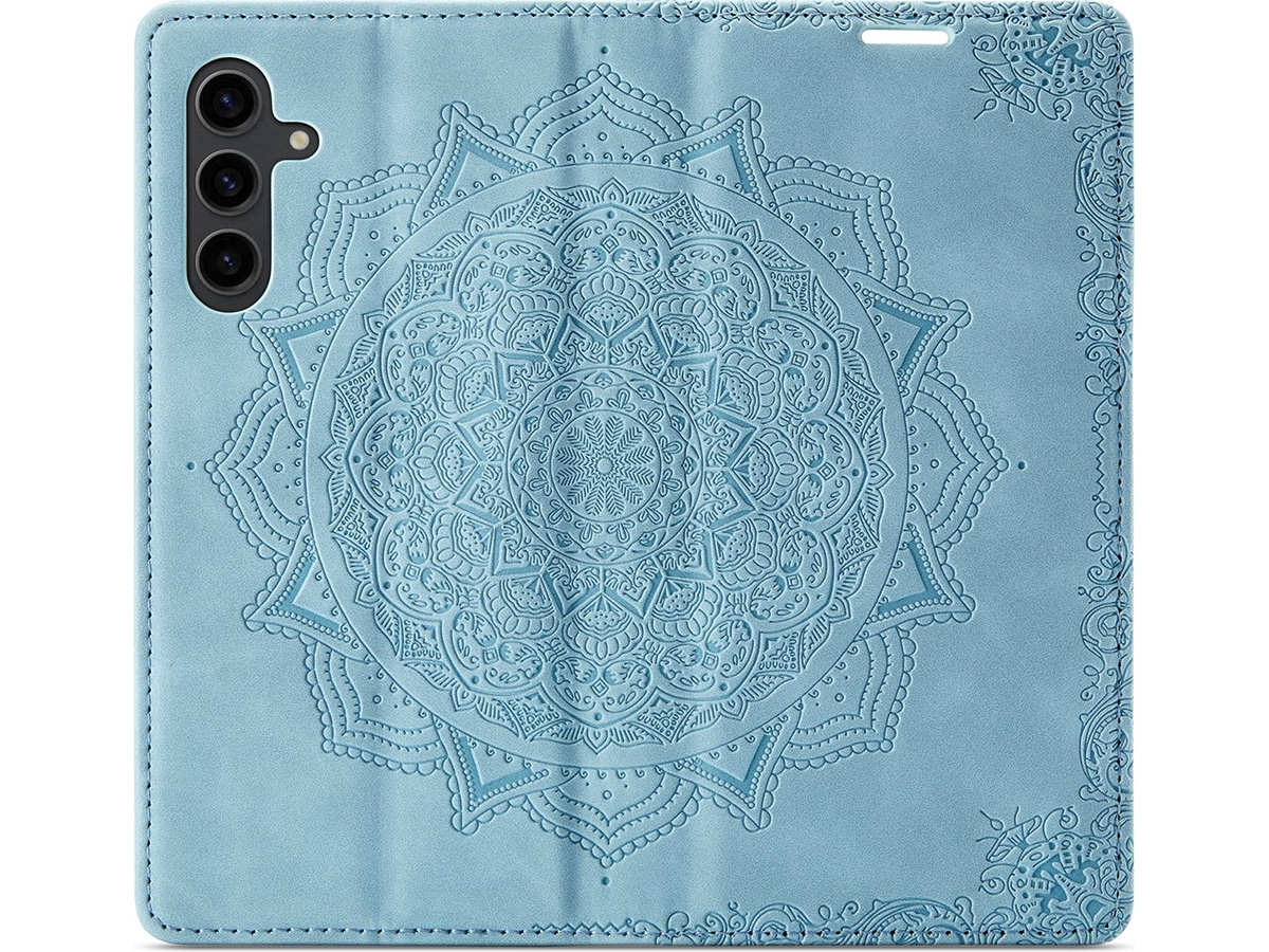 CaseMania Mandala BookCase Aqua - Samsung Galaxy A54 hoesje