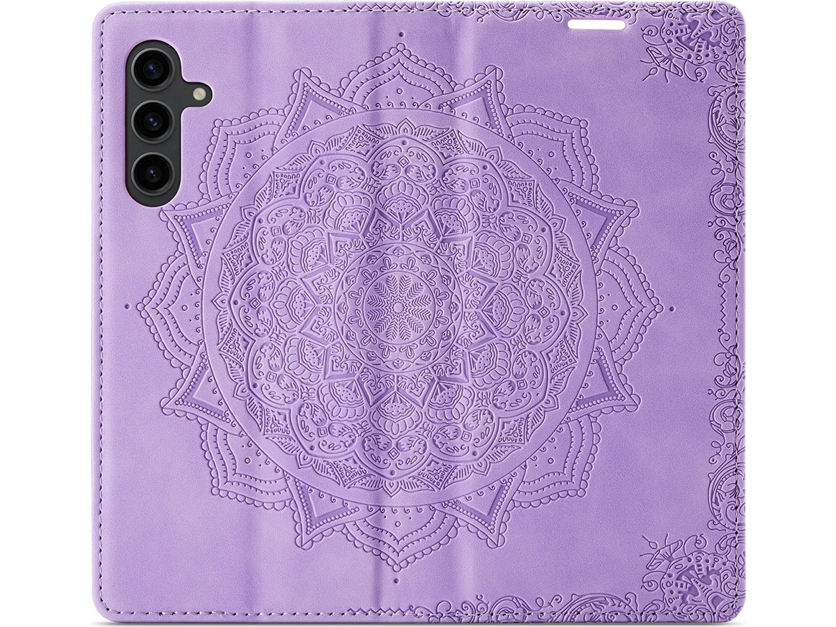 CaseMania Mandala BookCase Lila Paars - Samsung Galaxy A54 hoesje