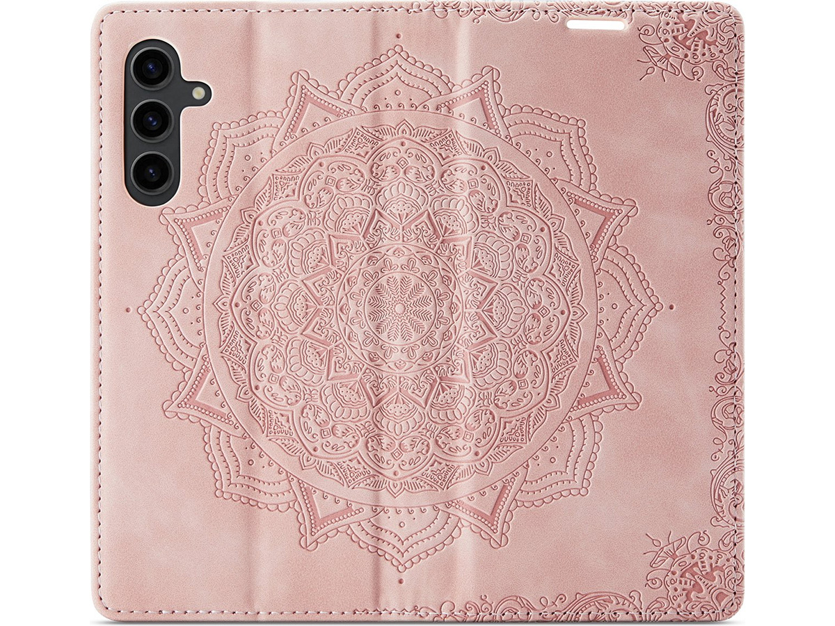 CaseMe Mandala BookCase Roze - Samsung Galaxy A54 hoesje