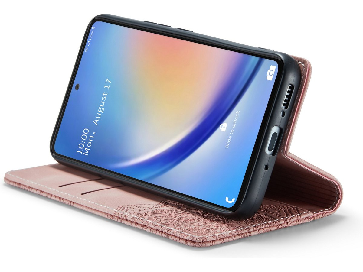 CaseMe Mandala BookCase Roze - Samsung Galaxy A54 hoesje
