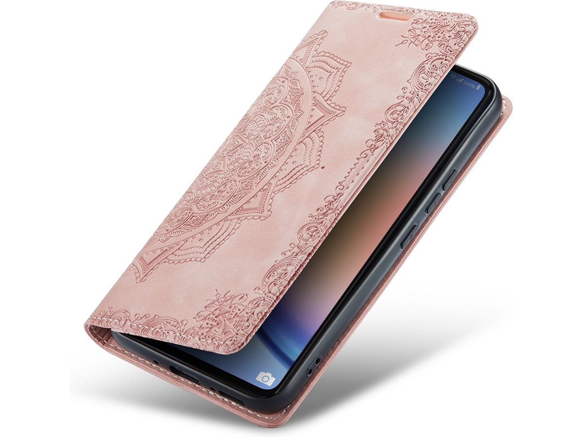 CaseMe Mandala BookCase Roze - Samsung Galaxy A54 hoesje