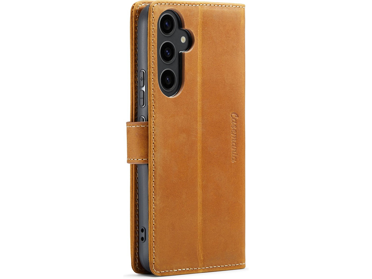 CaseMania Vintage Leather Case Cognac - Samsung Galaxy A54 hoesje