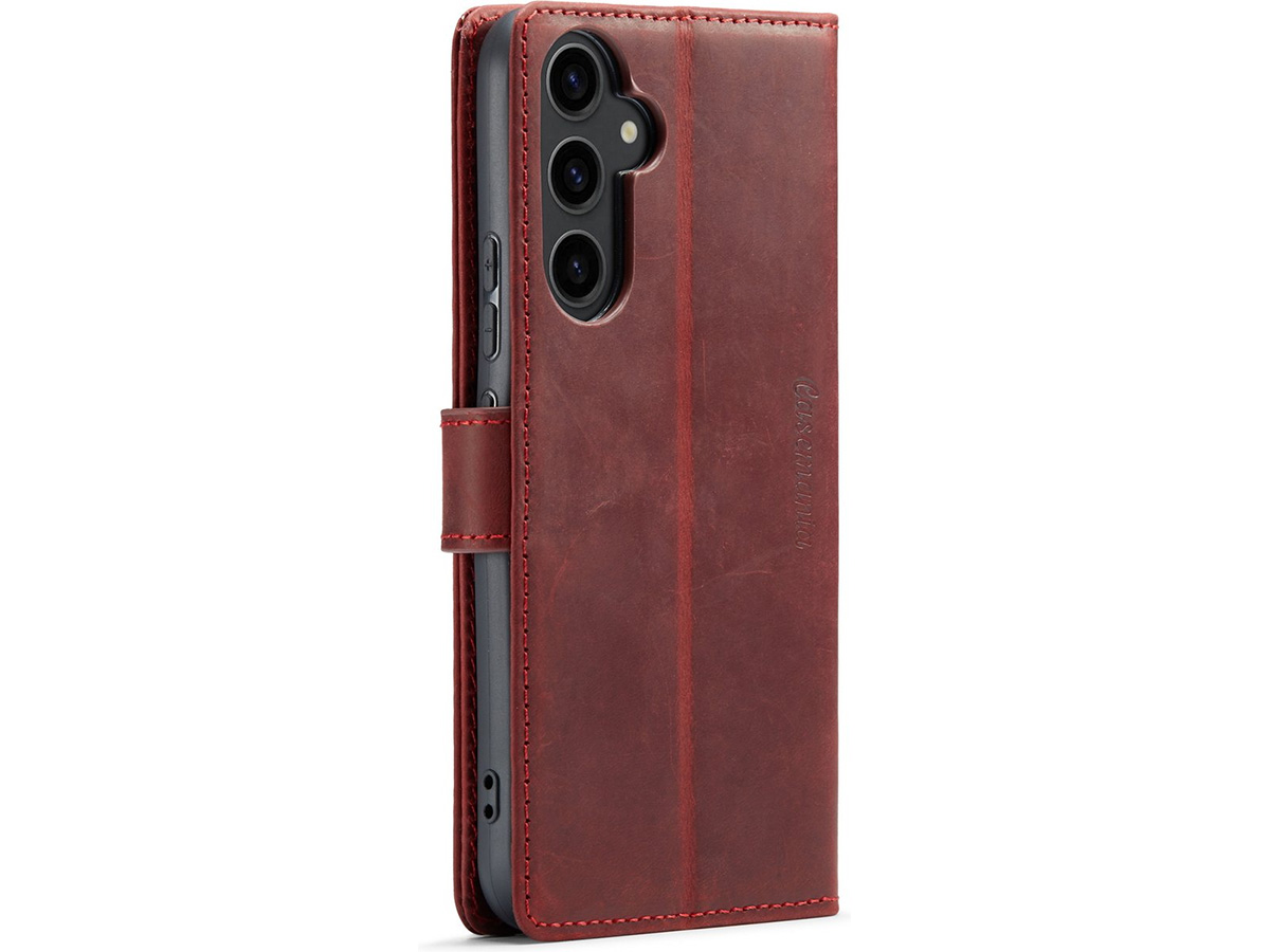 CaseMe Vintage Leather Case Rood - Samsung Galaxy A54 hoesje