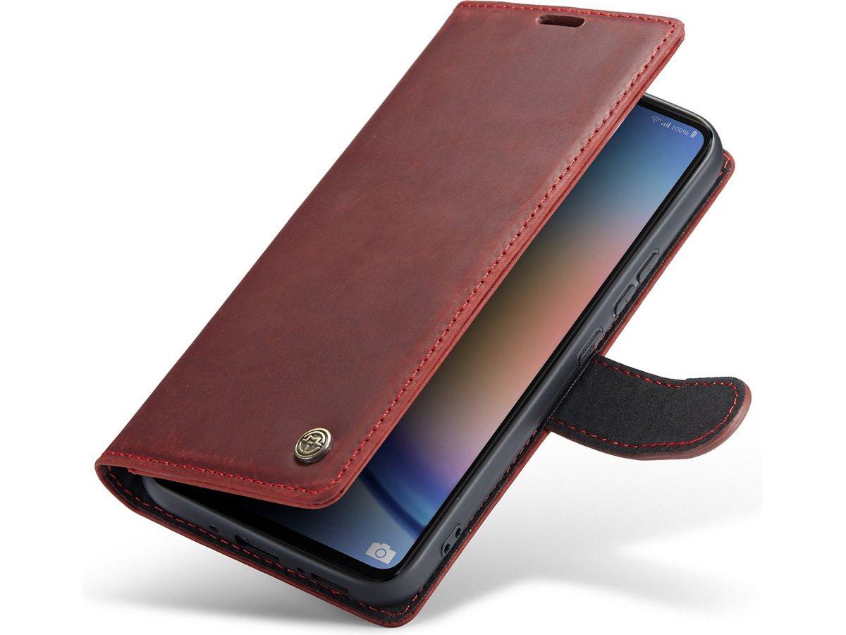 CaseMe Vintage Leather Case Rood - Samsung Galaxy A54 hoesje