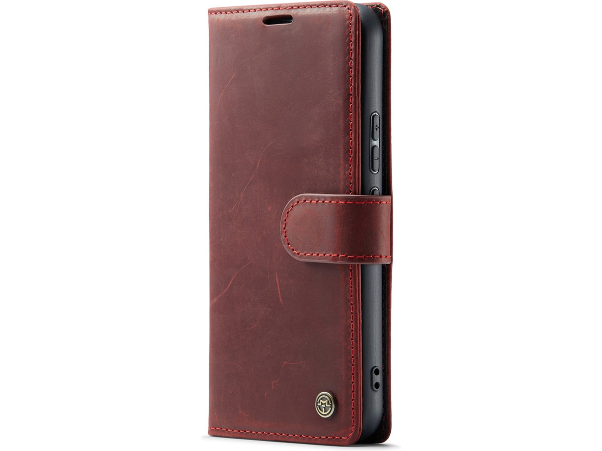 CaseMe Vintage Leather Case Rood - Samsung Galaxy A54 hoesje