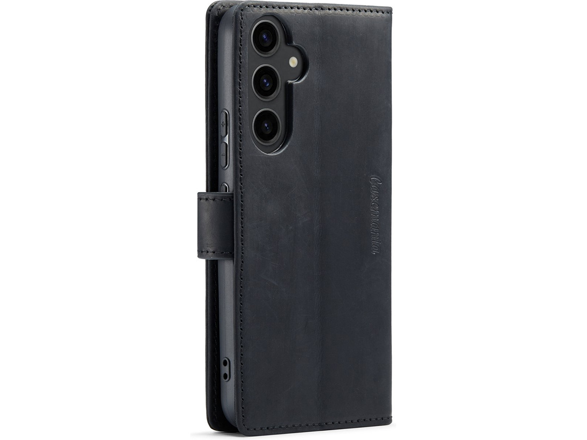 CaseMe Vintage Leather Case Zwart - Samsung Galaxy A54 hoesje