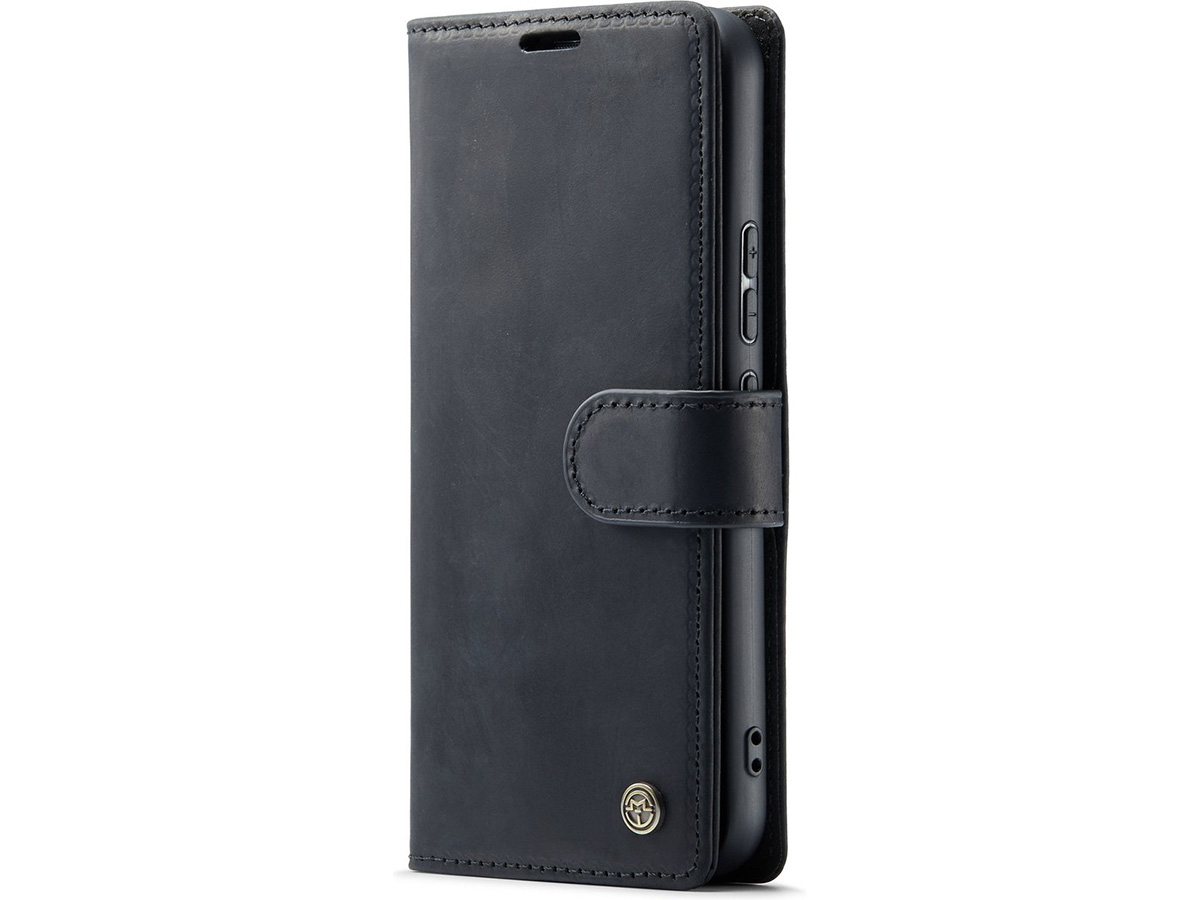 CaseMe Vintage Leather Case Zwart - Samsung Galaxy A54 hoesje