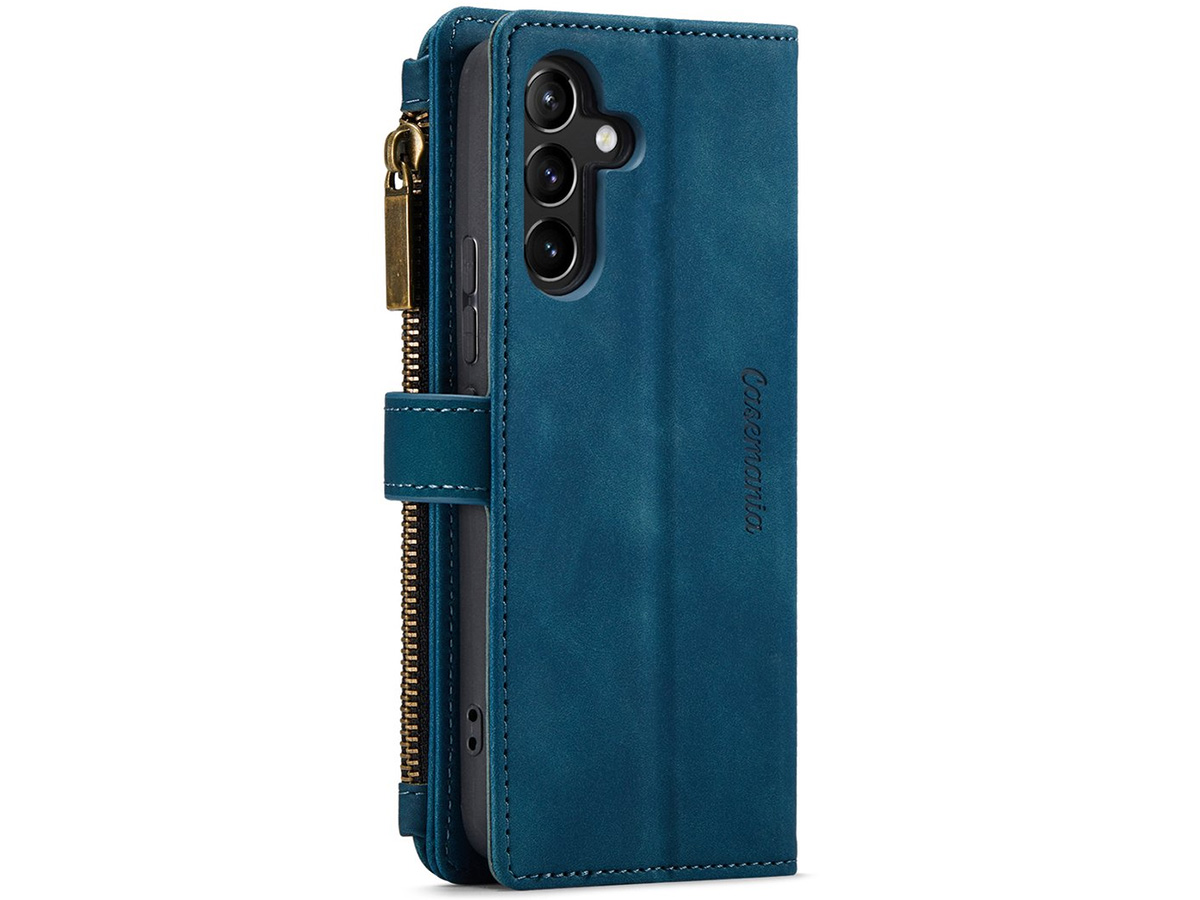 CaseMe Ritsvak Wallet Case Blauw - Samsung Galaxy A54 Hoesje