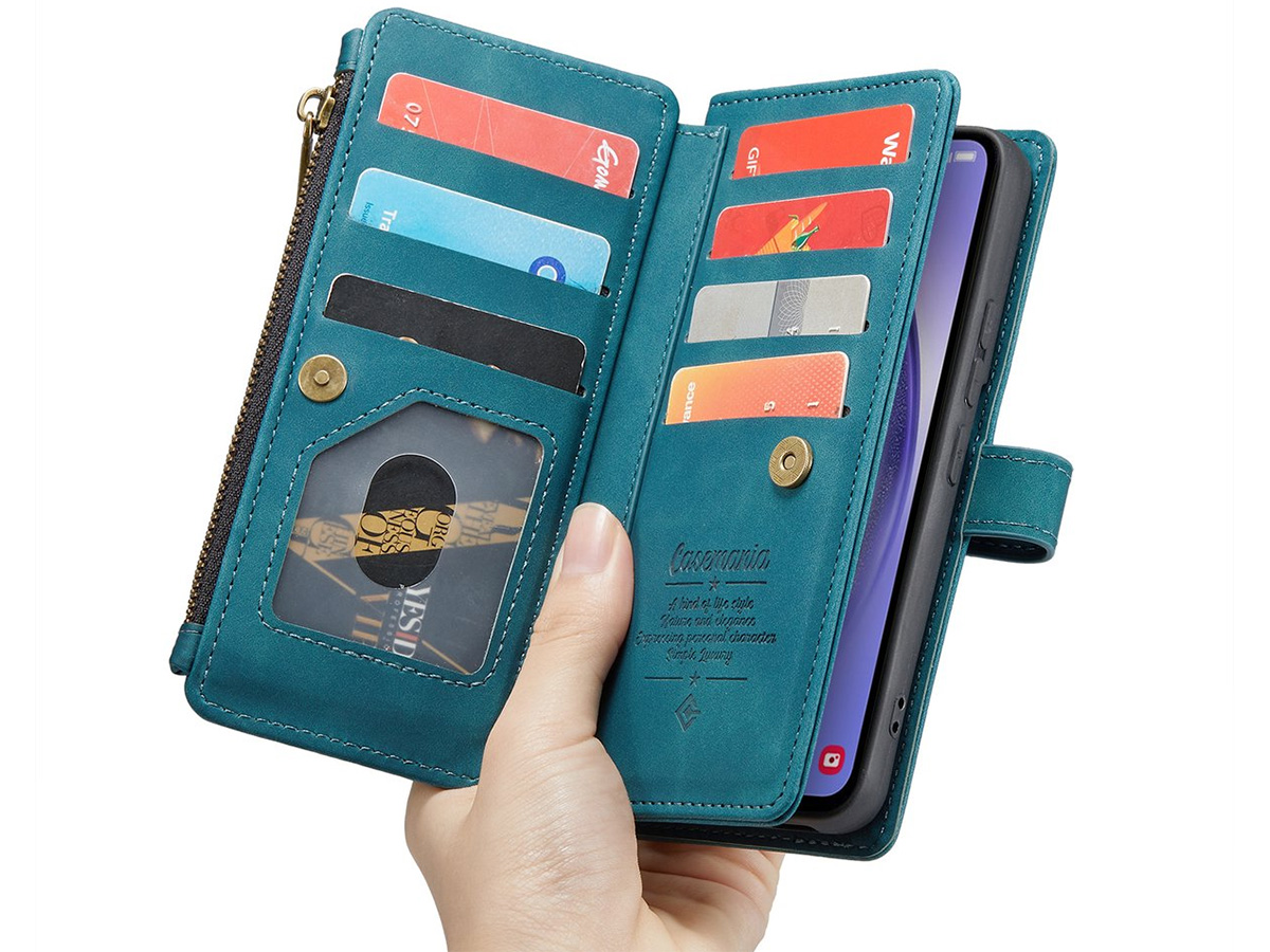 CaseMe Ritsvak Wallet Case Groen - Samsung Galaxy A54 Hoesje