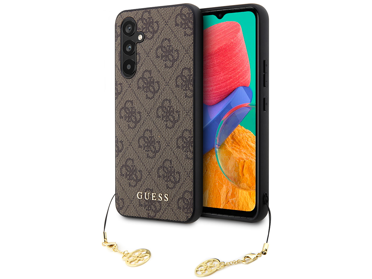 Guess Monogram Charm Case Bruin - Samsung Galaxy A54 hoesje