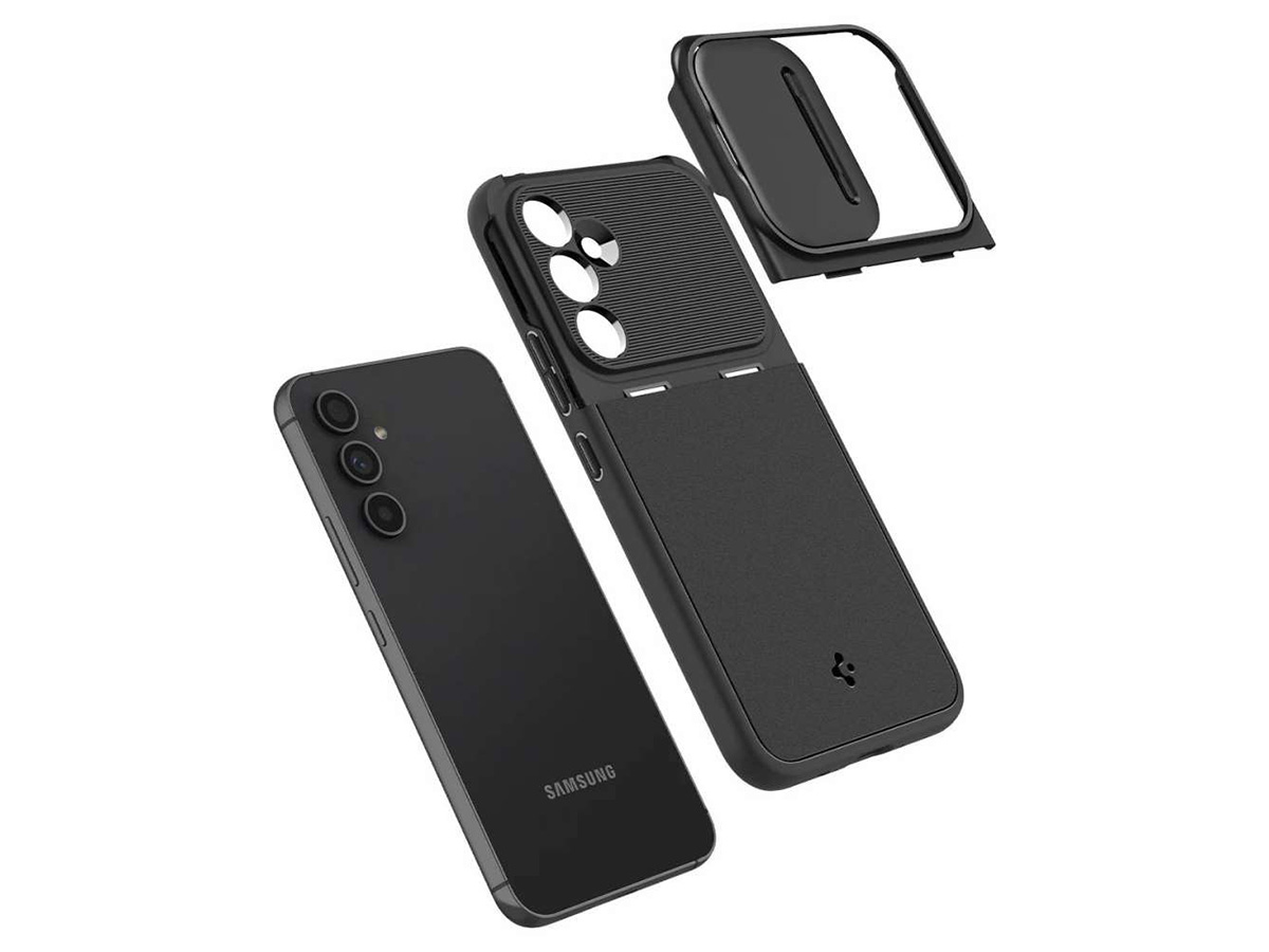 Spigen Optik Armor Case Zwart - Samsung Galaxy A54 Hoesje