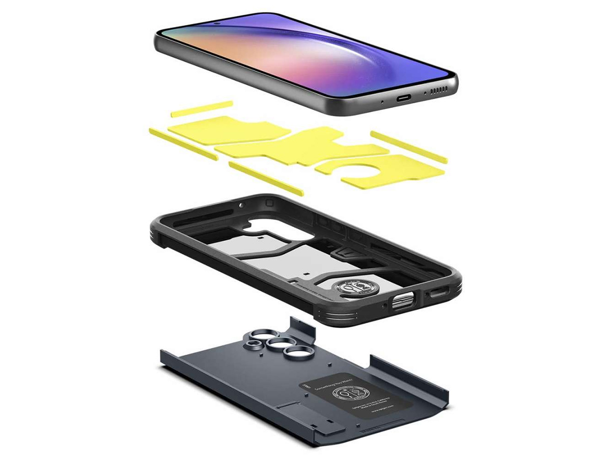 Spigen Tough Armor Case Metal Slate - Samsung Galaxy A54 Hoesje