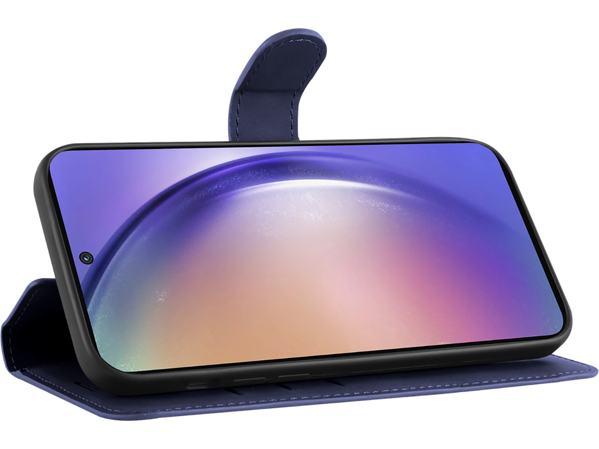 Just in Case Premium Wallet Folio Donkerblauw - Samsung Galaxy A55 hoesje