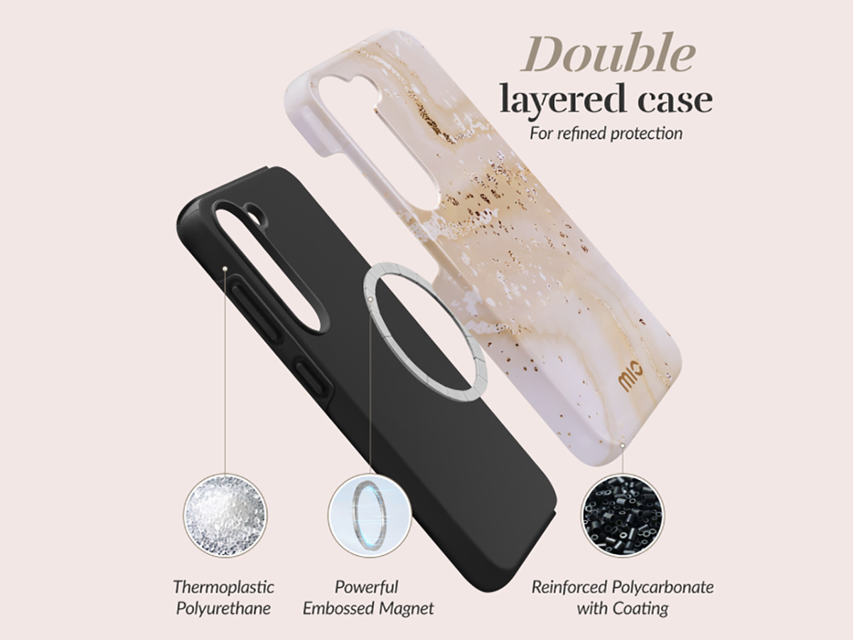 MIO Gold Marble Magsafe Case - Samsung Galaxy A55 Hoesje